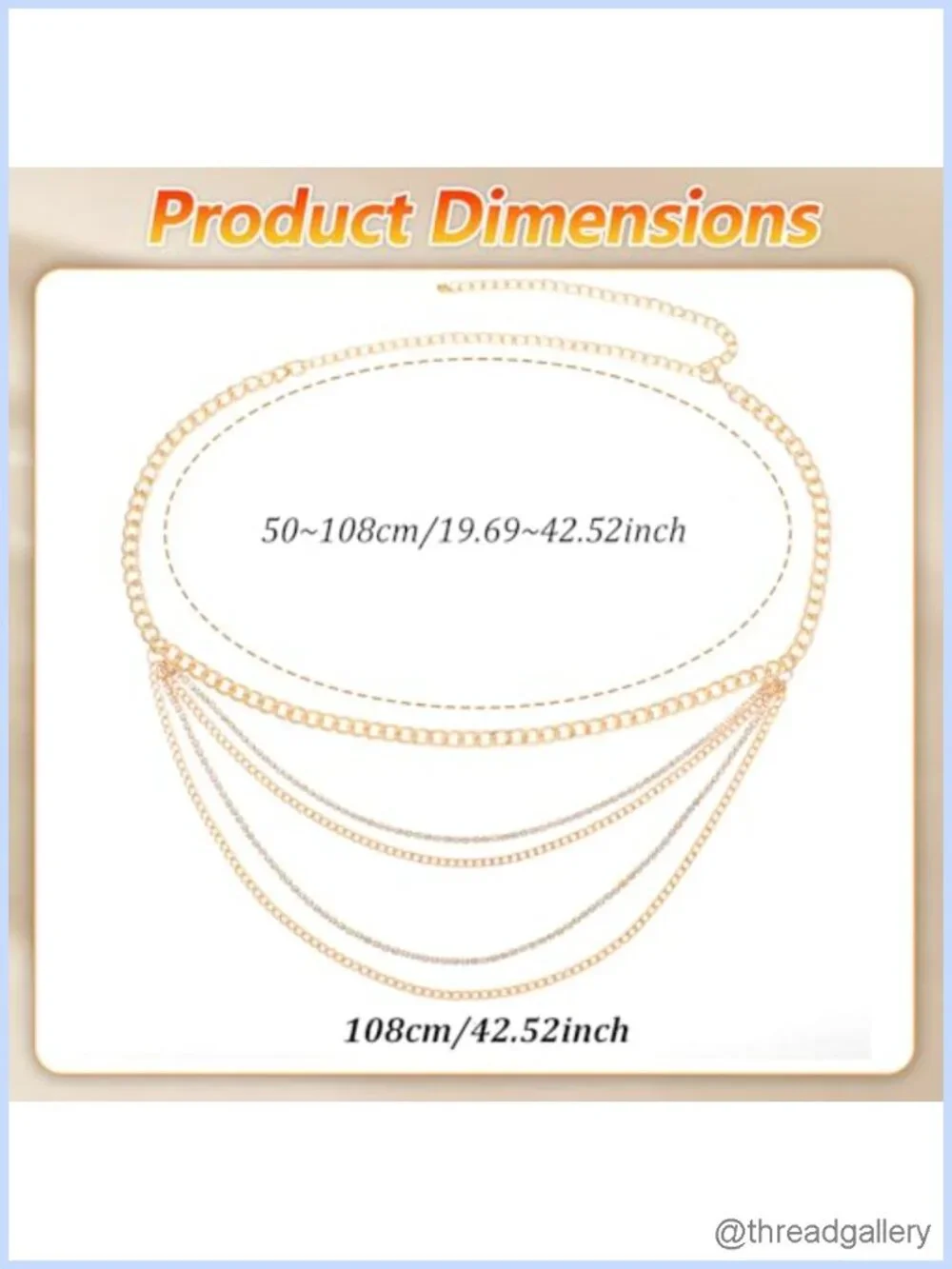 Gold Rhinestone Waist Chain Belt for Women Adjustable Layered Body Jewelry